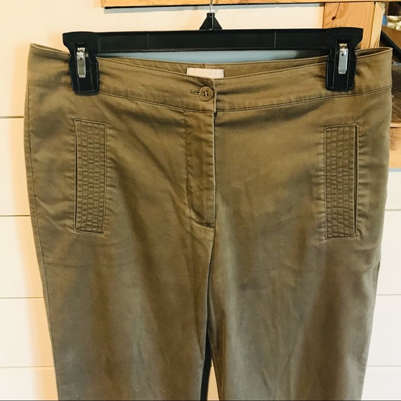 Chico’s ankle crop career pants olive green - Picture 3 of 4